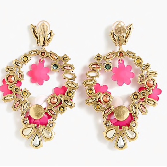 J Crew Floral Statement Earrings NEW - Picture 2 of 6